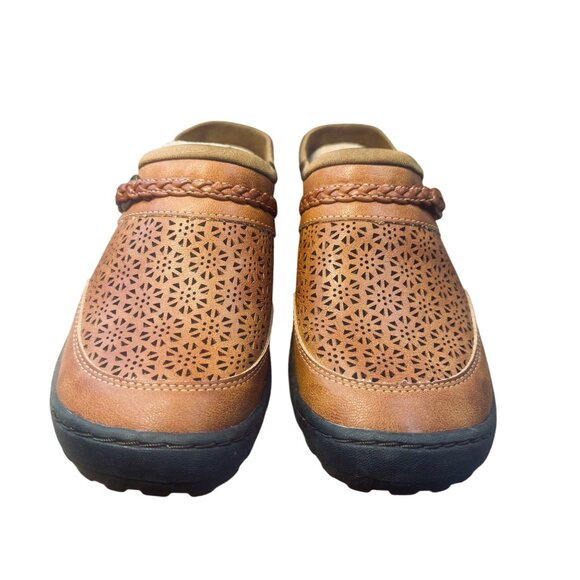 Jbu Womens Memory Foam Slip-On Clogs Laser-Cut Design & Braided Strap - Size 7.5 - Picture 1 of 8